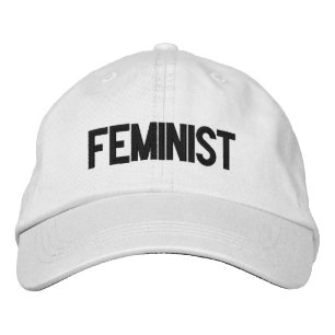Feministische Schwarz-weiße Moderne Bestickte Baseballkappe