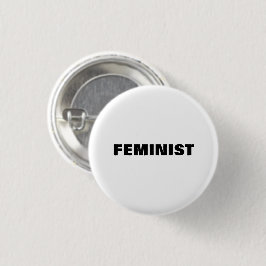 "feministische" schwarze Buchstaben - weißer Hinte Button