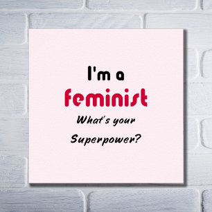 Feministische Supermacht rosa Typografie Poster