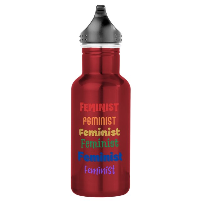 feministische Wasserflasche mit Stolz-Botschaft (Rechts)
