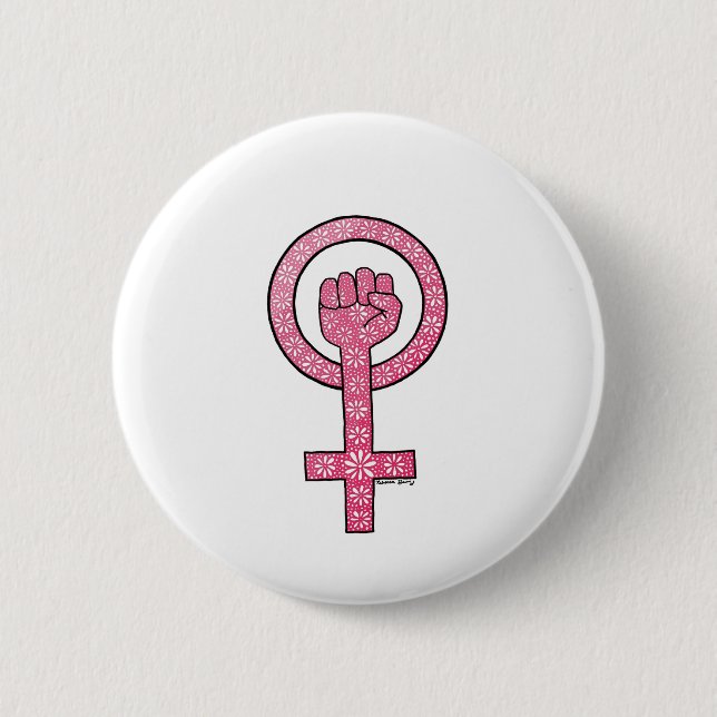 Feministischer Faustknopf Button (Vorderseite)