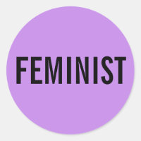 Feministischer, fett schwarzer Text auf Lavendelau