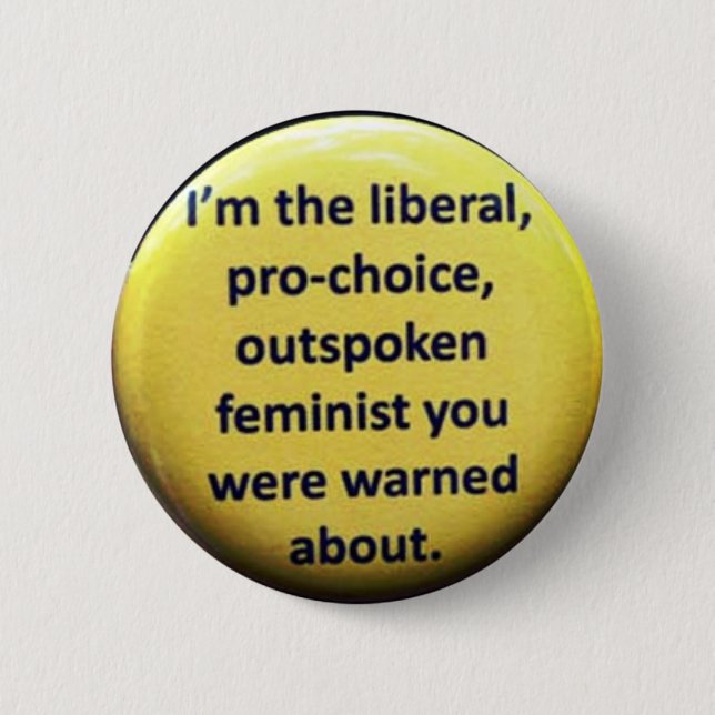 Feministischer Retro Siebzigerjahre Knopf-Prowahl Button (Vorderseite)
