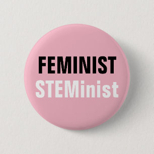 Feministischer STEMinist Button Pink STEM Widersta