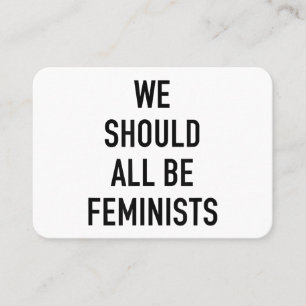Feministischer T - Shirt - wir sollten alle Femini Visitenkarte