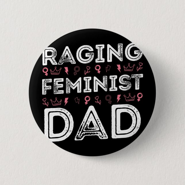 Feministischer Vater fördert politische Gleichheit Button (Vorderseite)