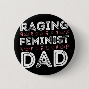 Feministischer Vater fördert politische Gleichheit Button
