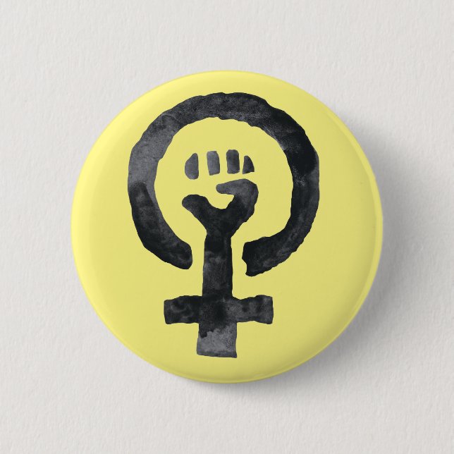 Feministisches Faust-Symbol Button (Vorderseite)