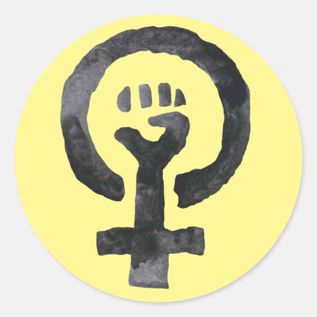 Feministisches Faustsymbol Runder Aufkleber (Vorderseite)