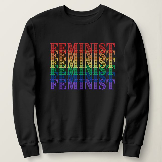 Feministisches Regenbogenpulli Sweatshirt (Design vorne)