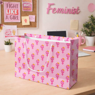 Feministisches Rosa Große Geschenktüte
