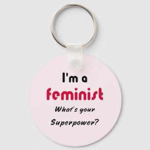 Feministisches SuperPowerzitatrosa Schlüsselanhänger
