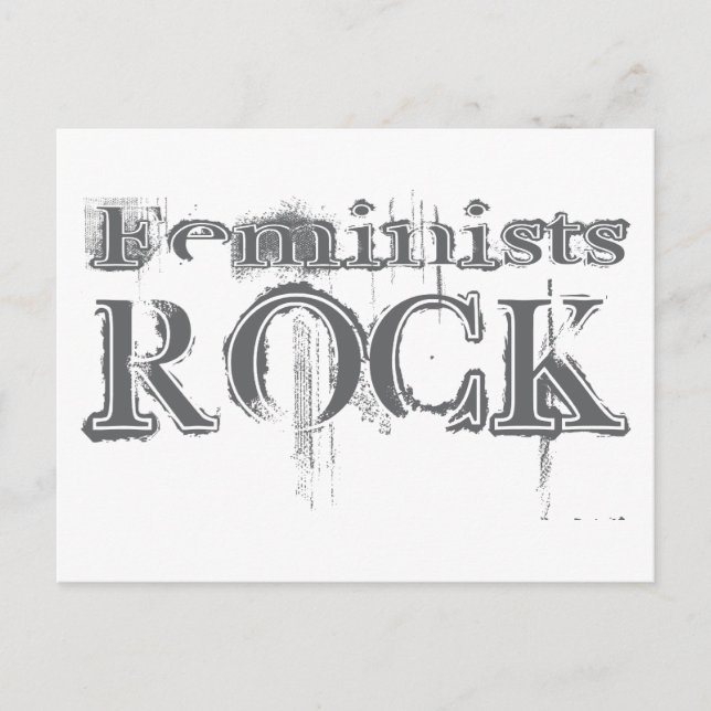 Feminists Rock Postkarte (Vorderseite)