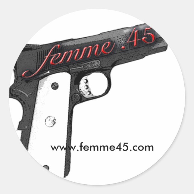 Femme.45 Logo-Aufkleber Runder Aufkleber (Vorderseite)
