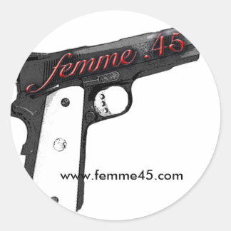 Femme.45 Logo-Aufkleber Runder Aufkleber