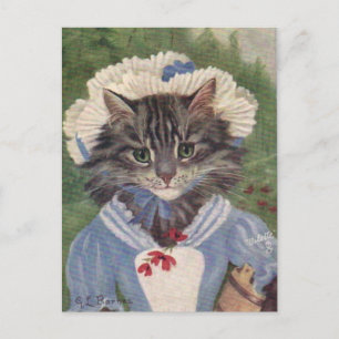 Femme de chambre Chat Postkarte
