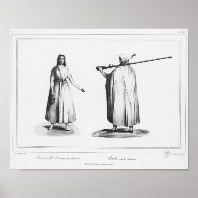Femme et homme arabe, avec bournous poster (Vorne)