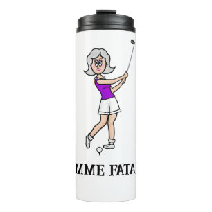 Femme Fatal Woman Golfer Thermal Tumbler Thermosbecher