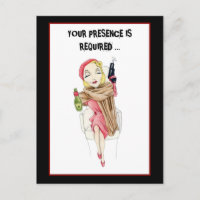 Femme Fatale Murder Mystery Einladung Postkarte