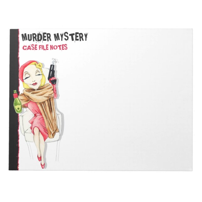 Femme Fatale Murder Mystery Large Notepad Notizblock (Vorderseite)