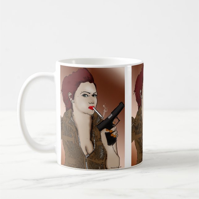 Femme Fatale - Tasse Rauchen und Waffen (Links)