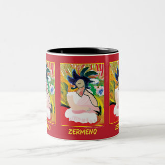 "Femme Fauve" (Wickelrock) durch Zermeno Zweifarbige Tasse