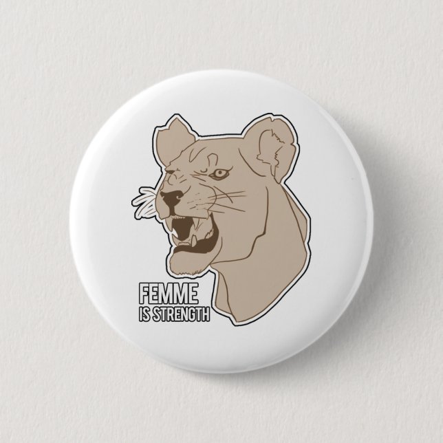 Femme ist Stärke Button (Vorderseite)