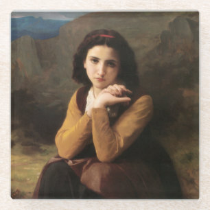 Femme Mignonne oder Junge Frau von Bouguereau Glasuntersetzer