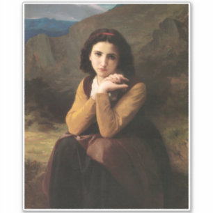 Femme Mignonne von Bouguereau oder Junge Frau Aufkleber