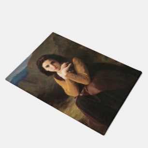 Femme Mignonne von Bouguereau oder Junge Frau Fußmatte
