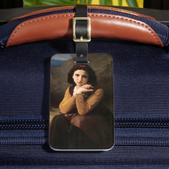 Femme Mignonne von Bouguereau oder Junge Frau Gepäckanhänger (Vorderseite Insitu 2)