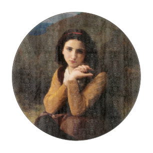 Femme Mignonne von Bouguereau oder Junge Frau Schneidebrett