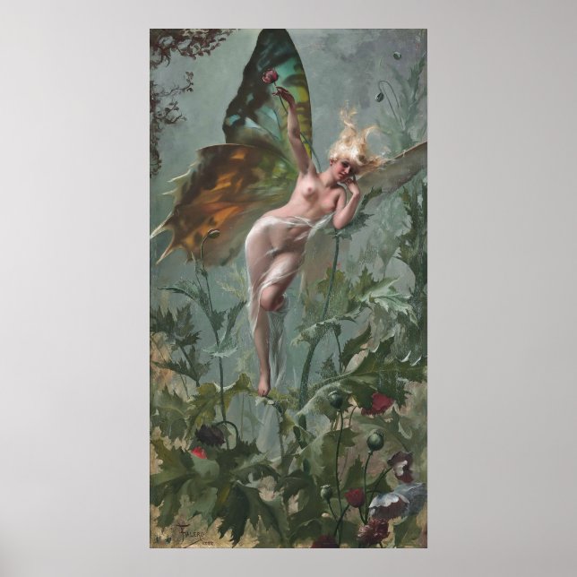 Femme Papillon, von Luis Ricardo Falero Poster (Vorne)