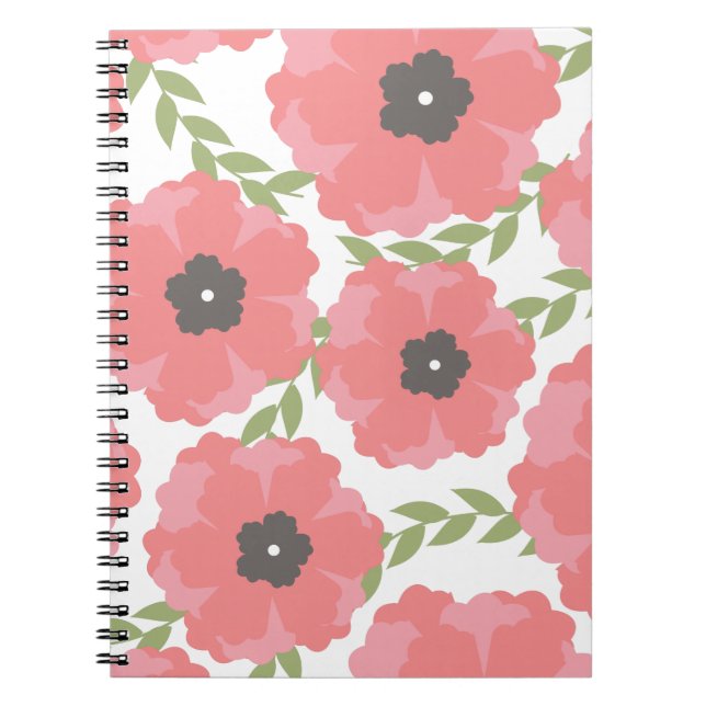 Femme Pink Floral Muster Notizblock (Vorderseite)