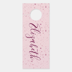 Femme Pink Maroon Purple Dots Custom Name Türanhänger
