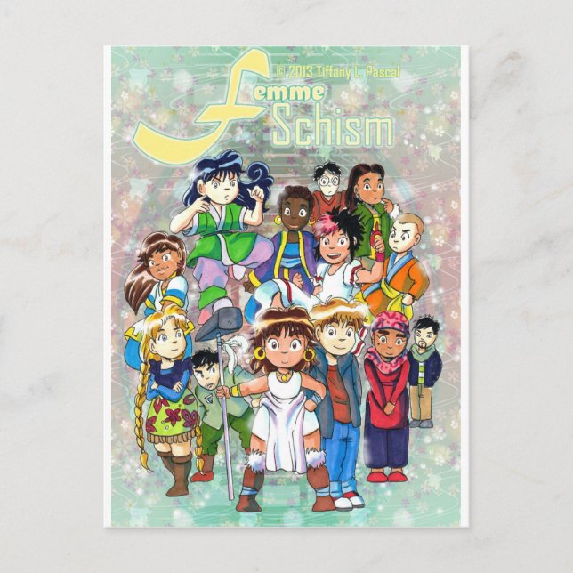 Femme Schism Chibi Group Postkarte (Vorderseite)