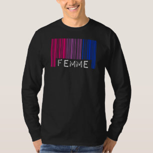 Femme Strichcode Bisexuelle Strichflagge Ästhetisc T-Shirt