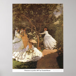 Femmes Au jardin 1867 durch Claude Monet Poster
