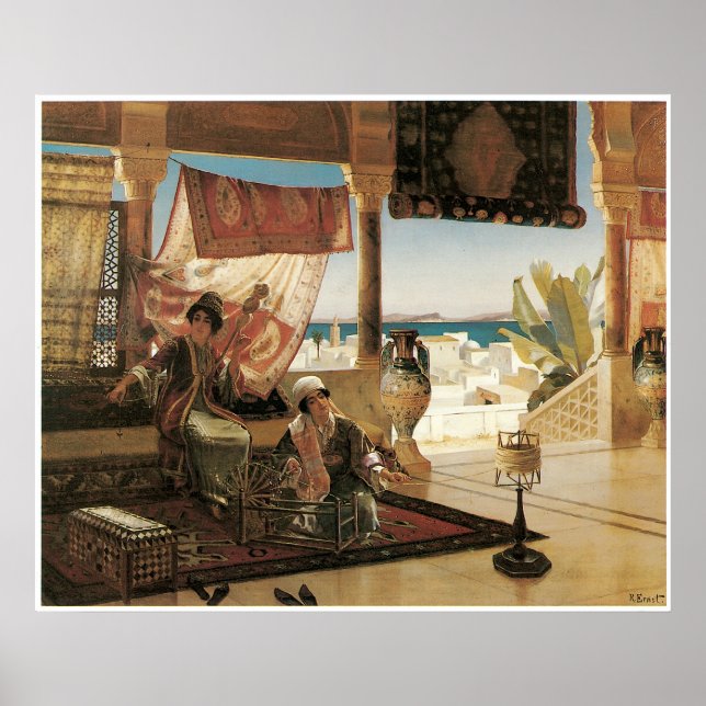 Femmes filant au Morac, Roudolf Ernst Poster (Vorne)