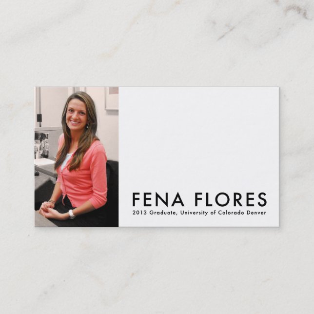 Fena Flores: Studienabschluss Telefonnummerkarte (Vorderseite)