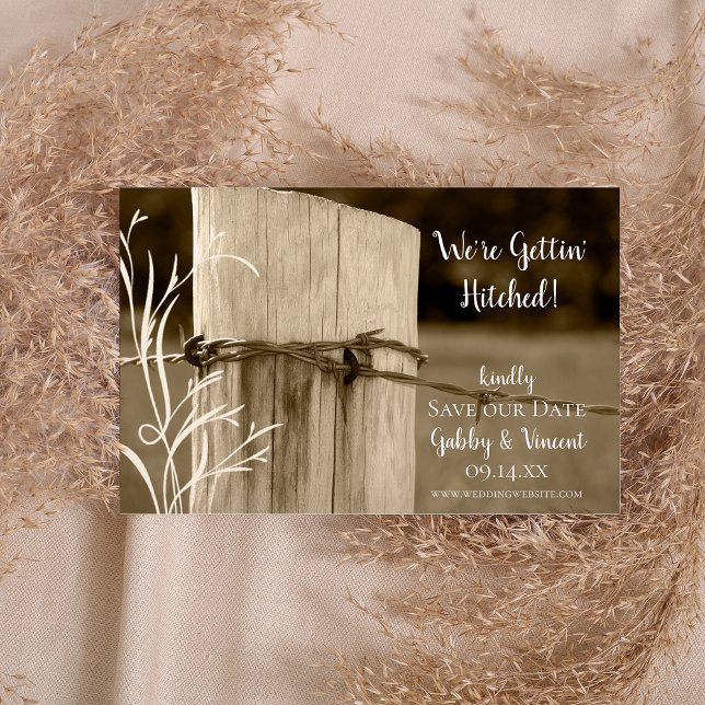 Fence Post Country Farm Hochzeit speichern Datum Save The Date (Von Creator hochgeladen)