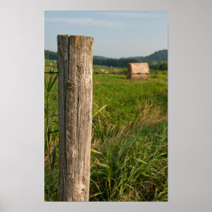 Fence Post und Hay Bales Poster