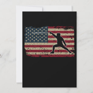 Fencer American Flag I Stolud Fencing Gift Feiertagskarte