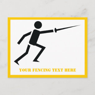 Fencer-Silhouette mit Schwert-Feing-Brauch Postkarte