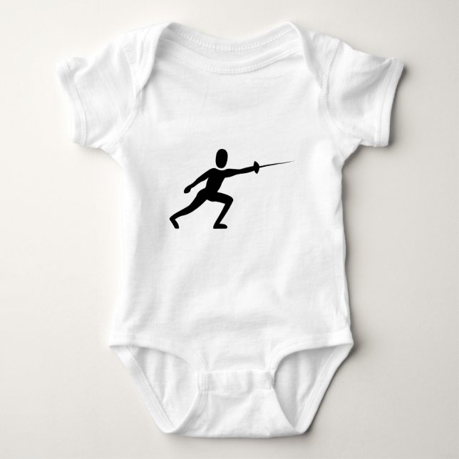 Fencing-Abbildung: Schwarz Baby Strampler (Vorderseite)