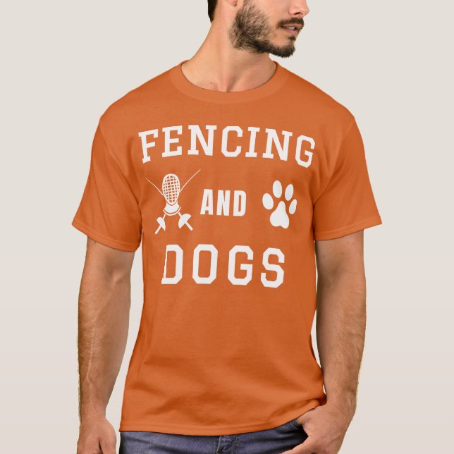 Fencing and Hunde lustig T-Shirt (Vorderseite)