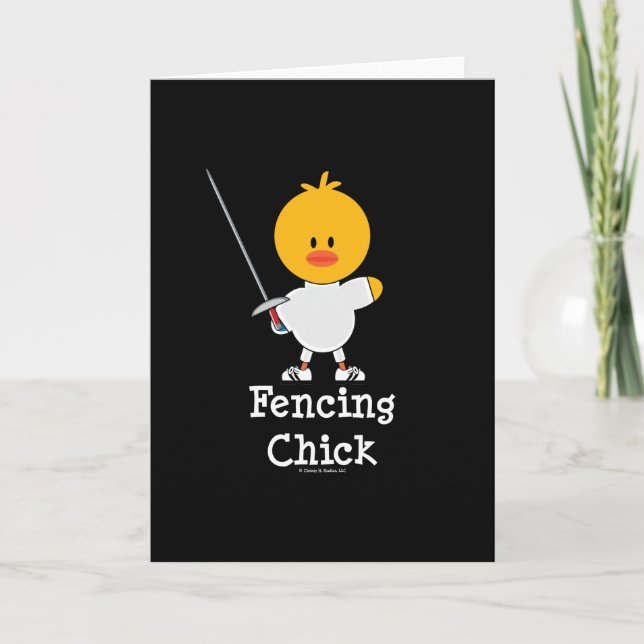 Fencing Chick Grußkarte Karte (Vorderseite)