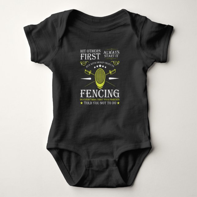 Fencing Degen Sport Fencing Duell Baby Strampler (Vorderseite)