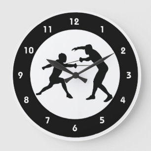 Fencing Design Wall Clock Große Wanduhr