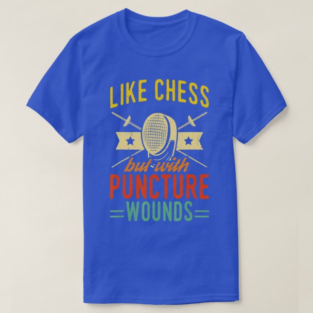 Fencing Design wie Schach, aber mit Punktwunden T-Shirt (Design vorne)